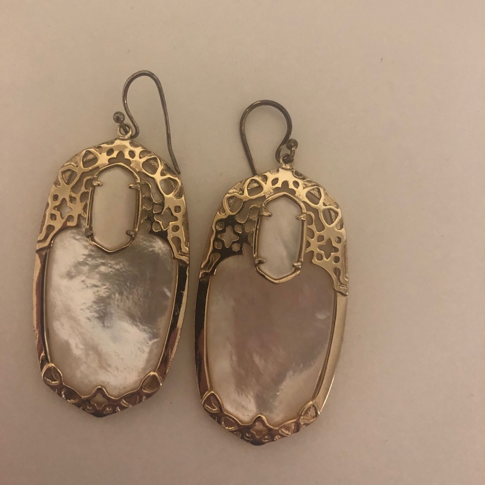 White Kendra Scott earrings
